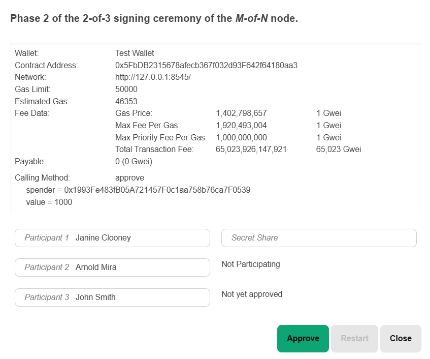 M-of-N Wallet Application - Approve