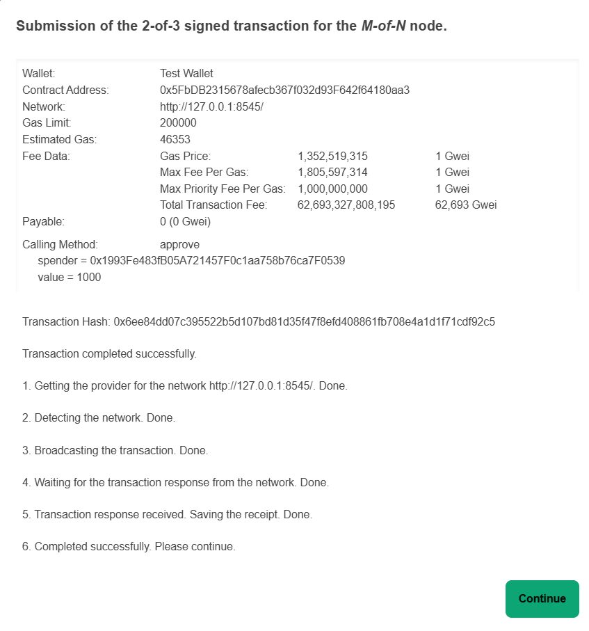 M-of-N Wallet Application - Continue