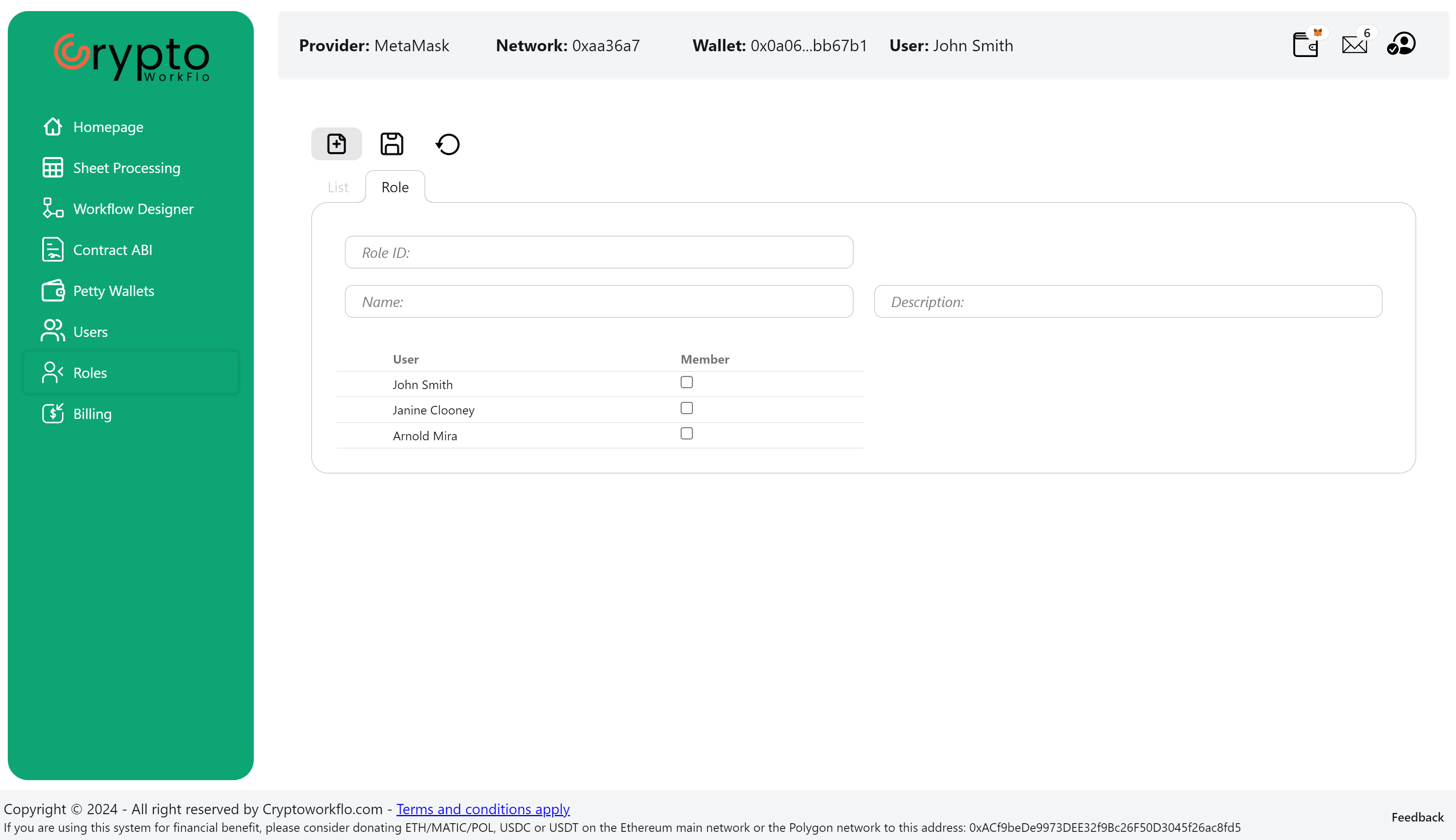 Roles Application